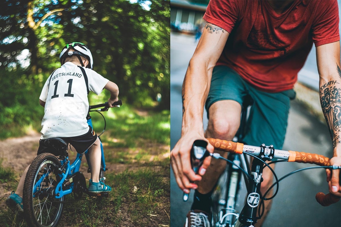 Adult and child on sale bike